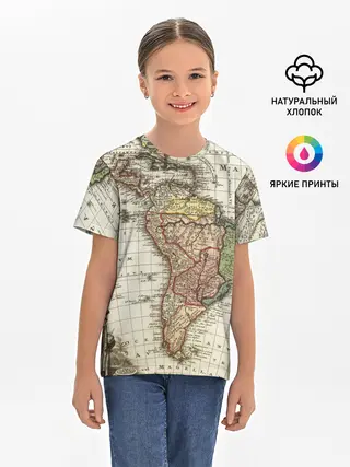 Детская базовая футболка / ВИНТАЖНАЯ КАРТА
