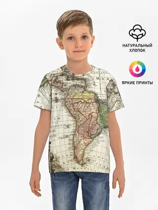 Детская базовая футболка / ВИНТАЖНАЯ КАРТА