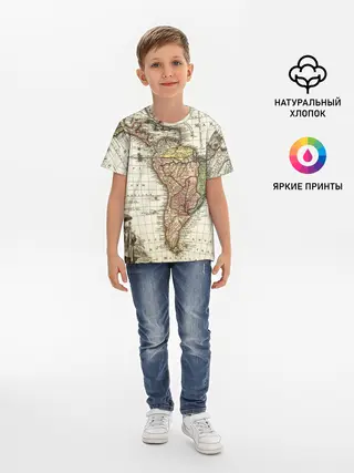 Детская базовая футболка / ВИНТАЖНАЯ КАРТА