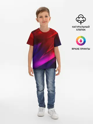 Детская базовая футболка / NEON GEOMETRY STRIPES
