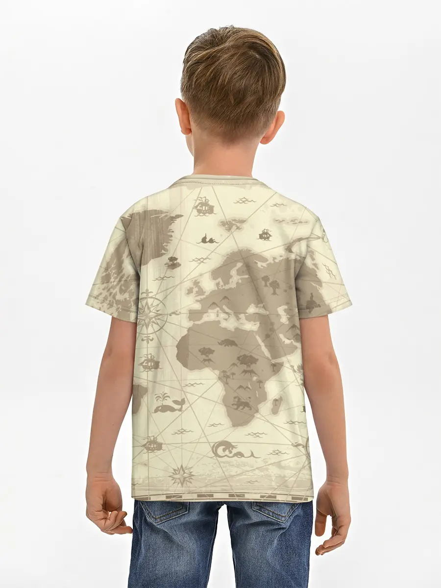 Детская базовая футболка / Карта мира