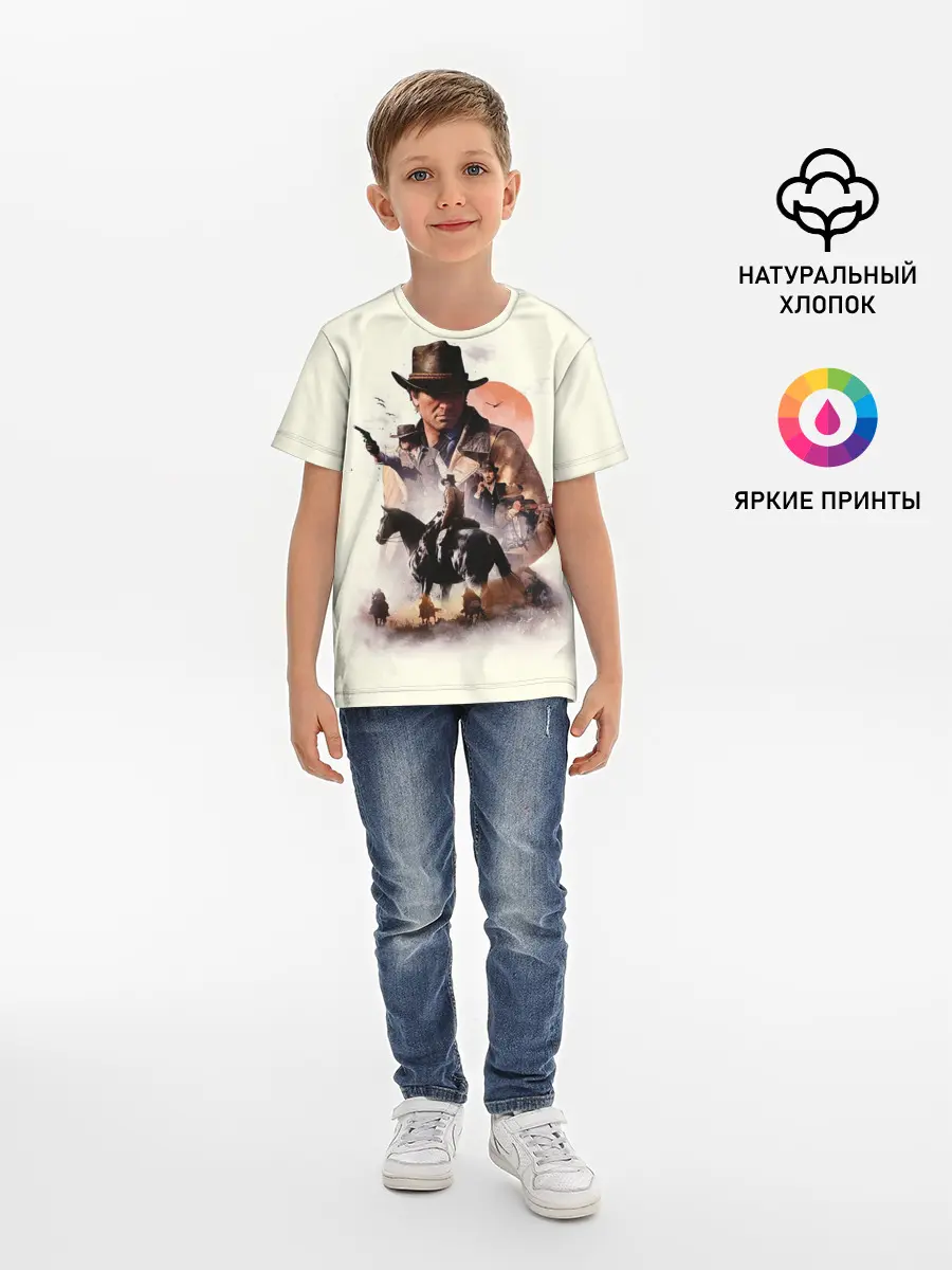 Детская базовая футболка / red dead redemption 2 Art