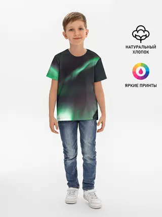 Детская базовая футболка / Северное сияние