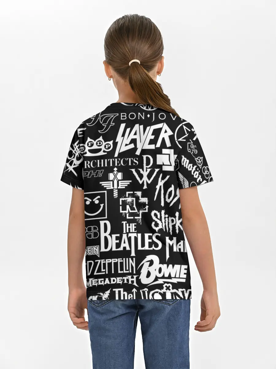 Детская базовая футболка / ЛОГОТИПЫ РОК ГРУПП