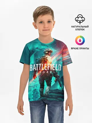 Детская базовая футболка / Battlefield 2042 игровой арт