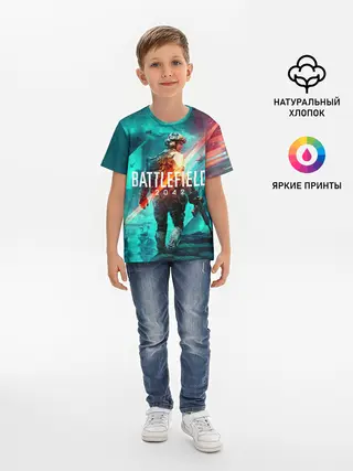 Детская базовая футболка / Battlefield 2042 игровой арт