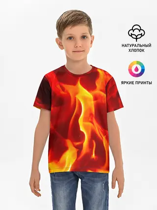 Детская базовая футболка / Пламенный