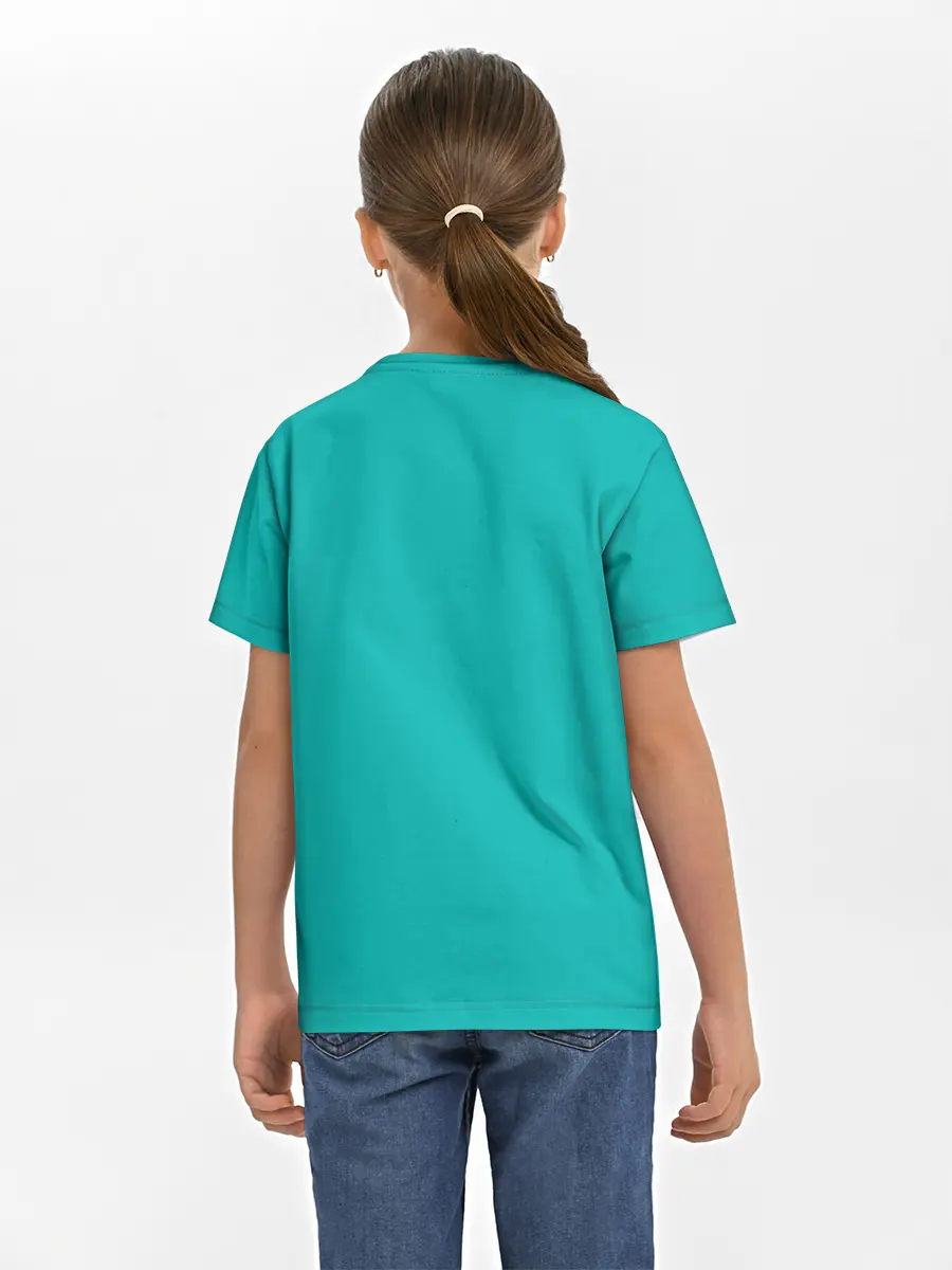 Детская базовая футболка / Тихиро и Хаку зеленый фон