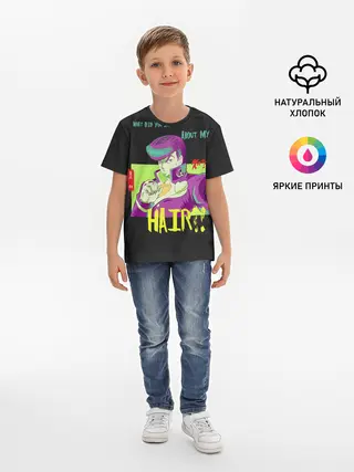 Детская базовая футболка / Приключения ДжоДжо Hair?!