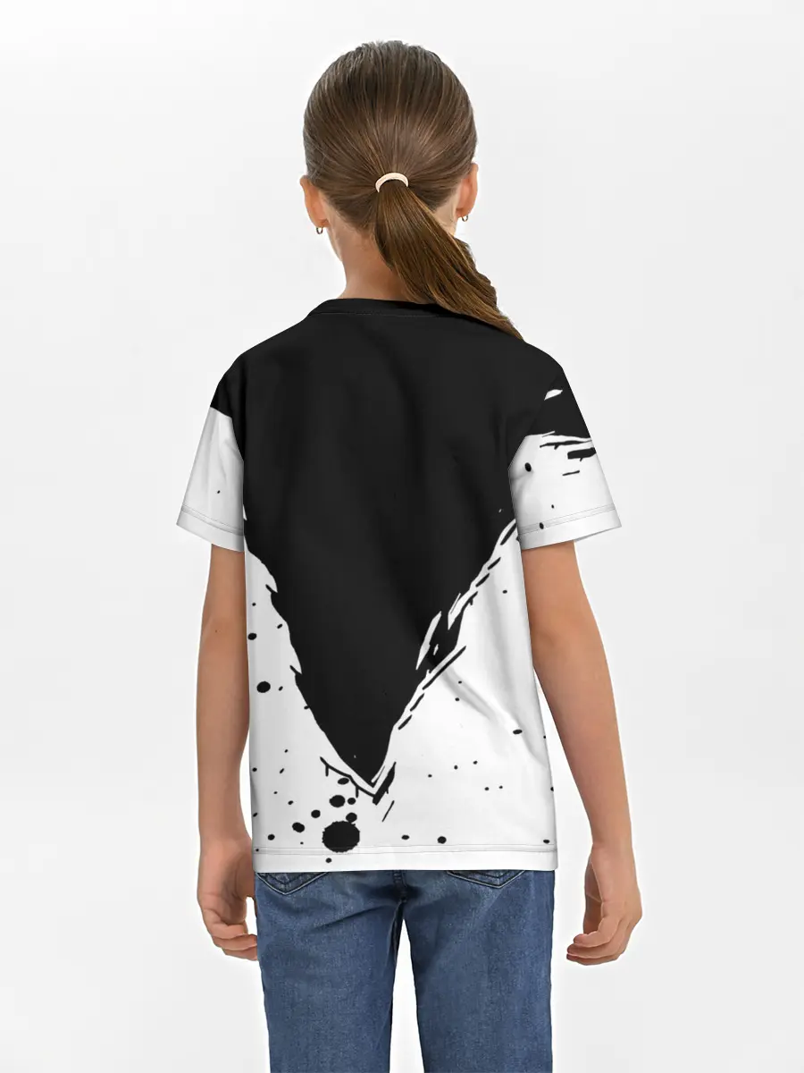 Детская базовая футболка / Черно-белый Сайтама One Punch-Man