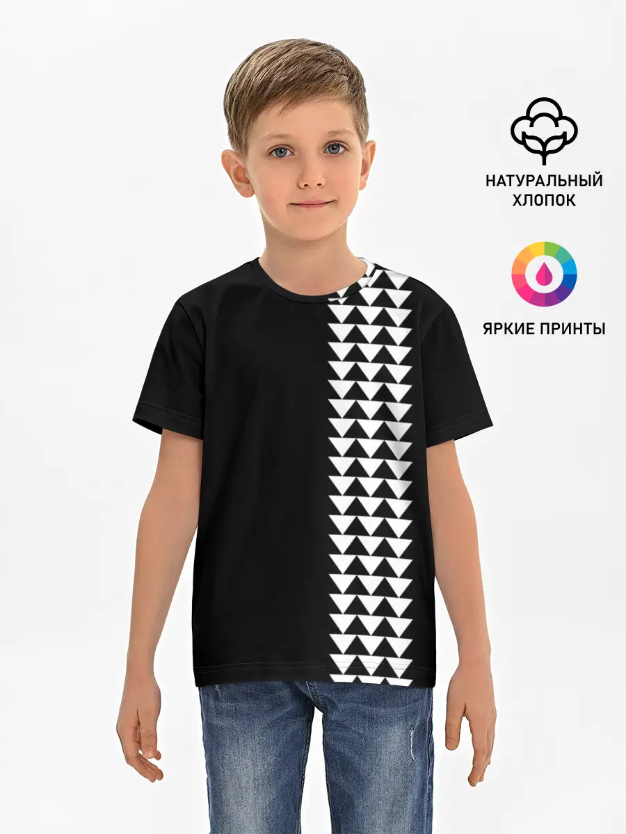 Детская базовая футболка / Джейсон Момоа тату узор