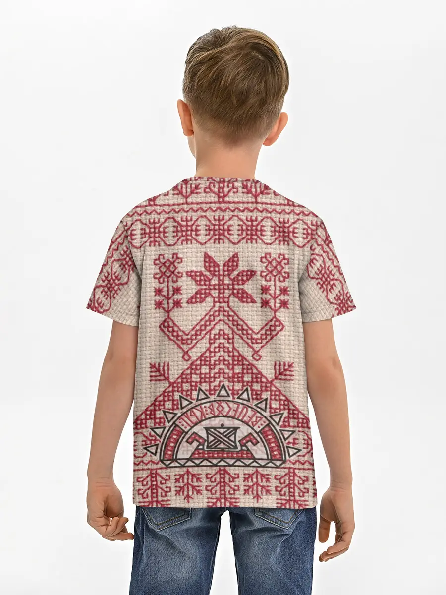 Детская базовая футболка / Славянская вышивка | Узоры Руси