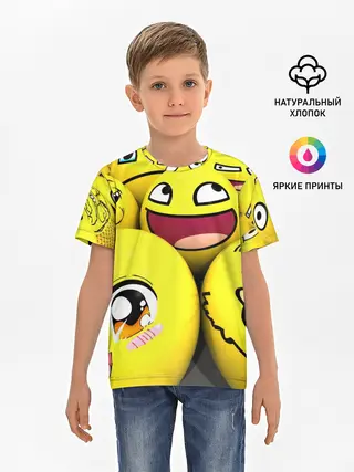 Детская базовая футболка / ЖЕЛТЫЕ СМАЙЛИКИ