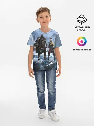 Детская базовая футболка / Кратос и Атрей Рагнарек