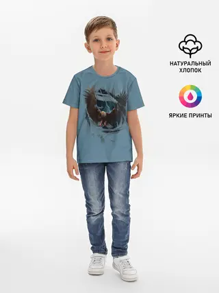 Детская базовая футболка / ОРЕЛ СКВОЗЬ ТКАНЬ