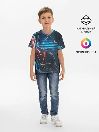 Детская базовая футболка / Freeze Light digital art