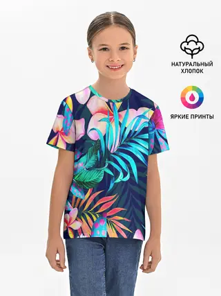 Детская базовая футболка / TROPIC FLOWER