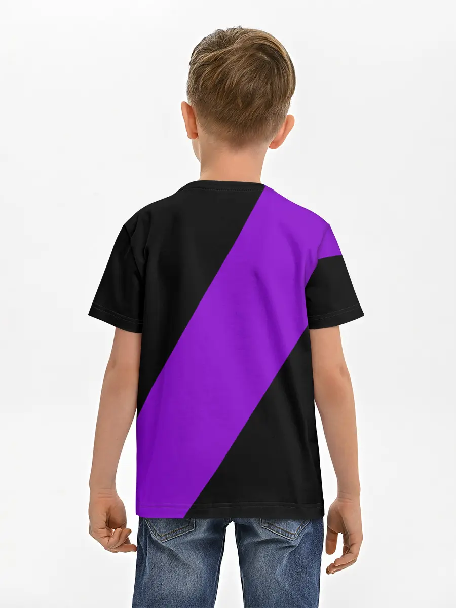 Детская базовая футболка / Чёрный клевер демон в сиреневом