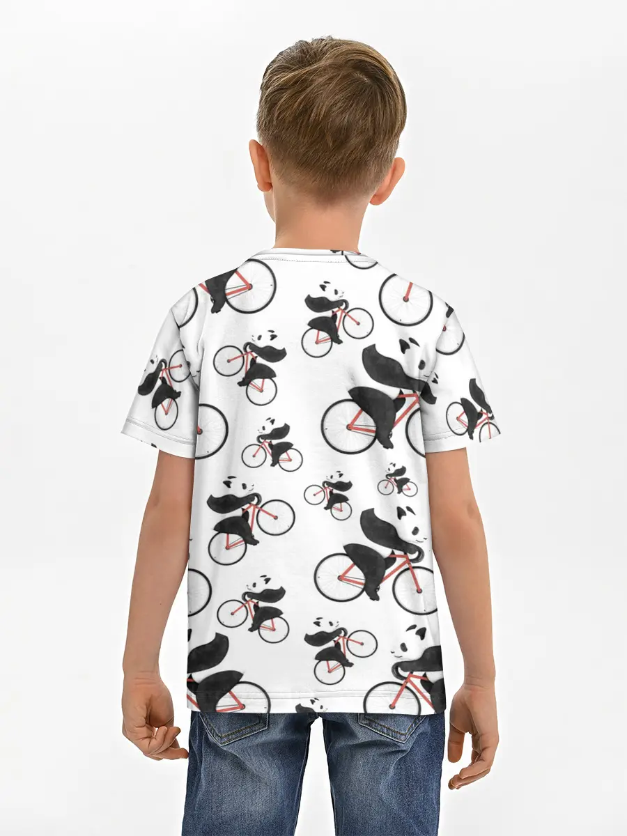 Детская базовая футболка / Панды На Велосипеде