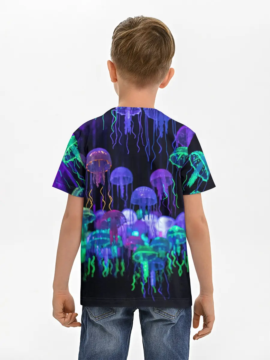 Детская базовая футболка / Неоновые медузы