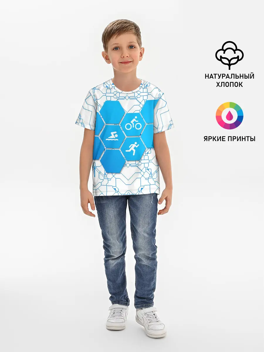 Детская базовая футболка / Плыви, Крути, Беги