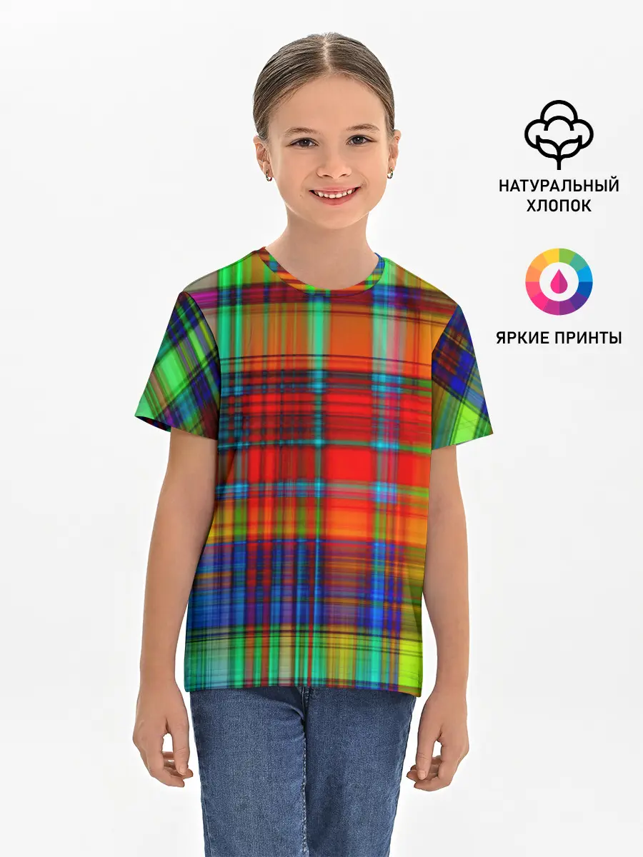 Детская базовая футболка / Неоновая сетка