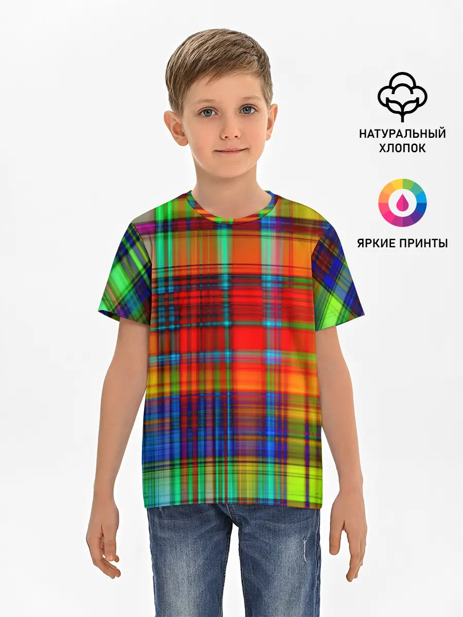 Детская базовая футболка / Неоновая сетка