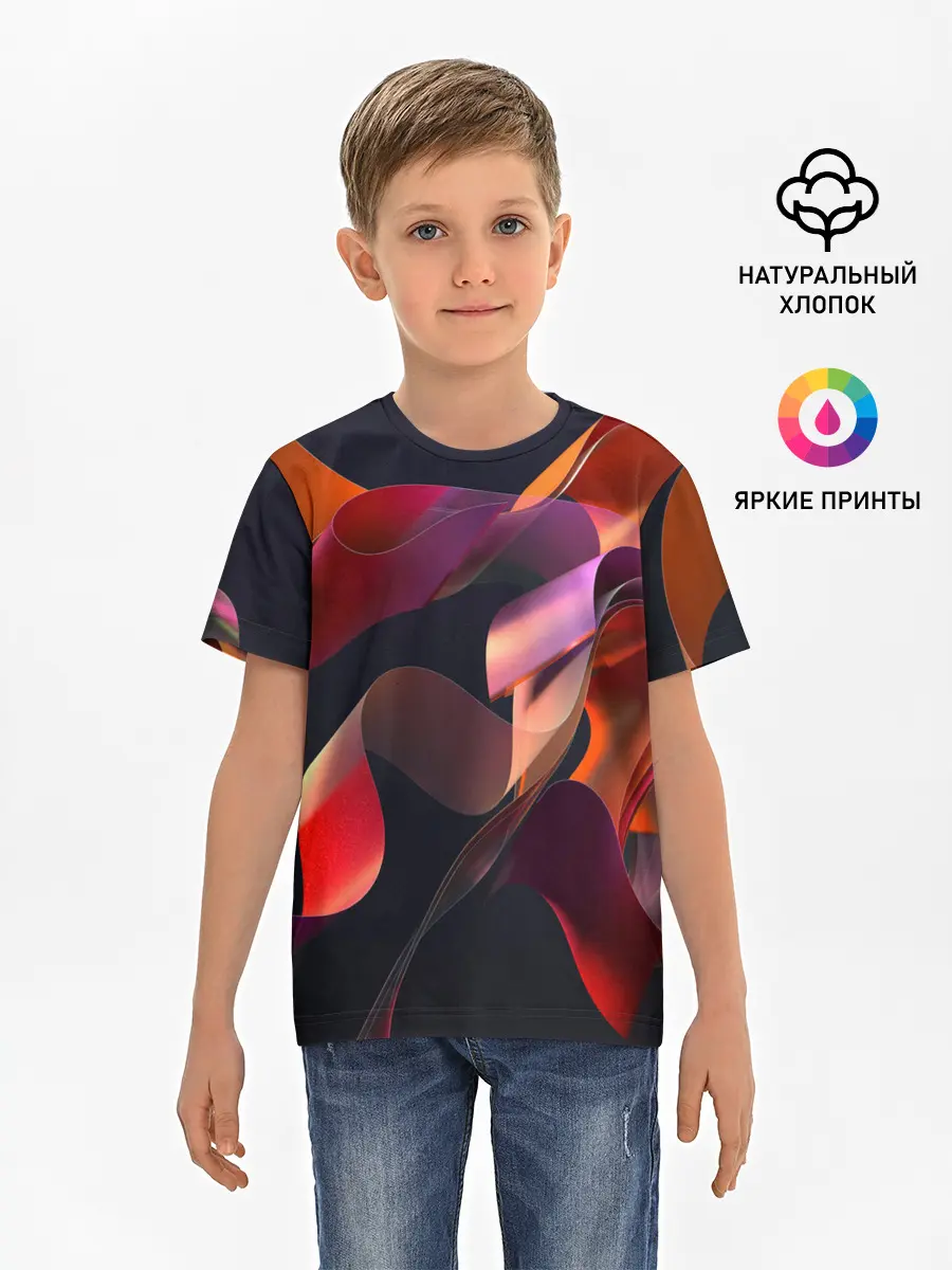 Детская базовая футболка / Абстрактные ленты