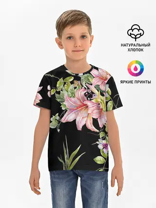 Детская базовая футболка / Букет лилий