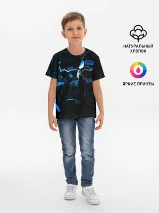 Детская базовая футболка / Осколки стекла и молния