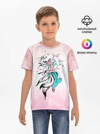 Детская базовая футболка / ЛИСА И САКУРА | FOX AND SAKURA