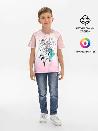 Детская базовая футболка / ЛИСА И САКУРА | FOX AND SAKURA