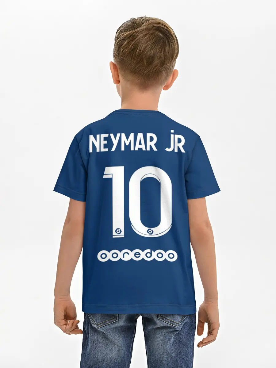Детская базовая футболка / Неймар ПСЖ форма 2021/2022