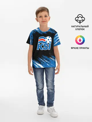 Детская базовая футболка / KSI ICELAND - сборная.