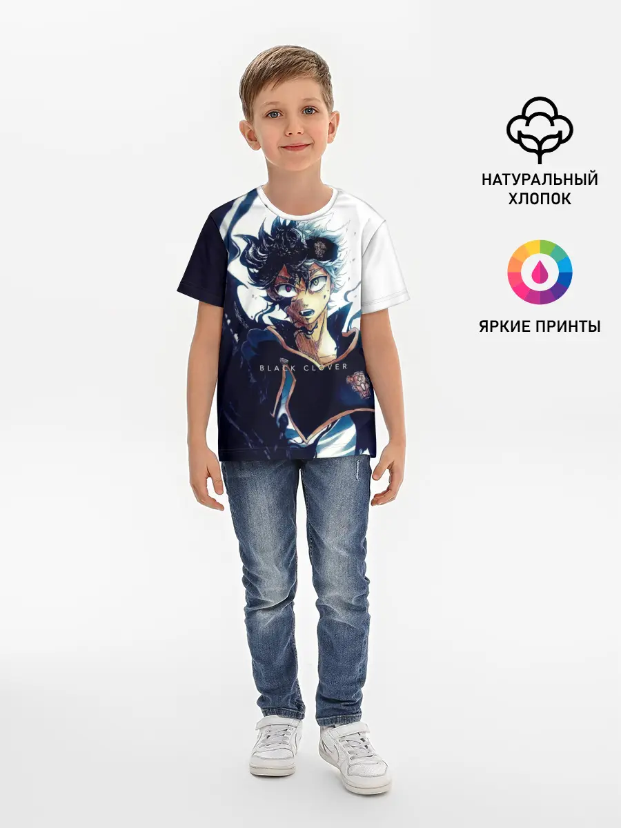 Детская базовая футболка / Черный Аста Чёрный клевер