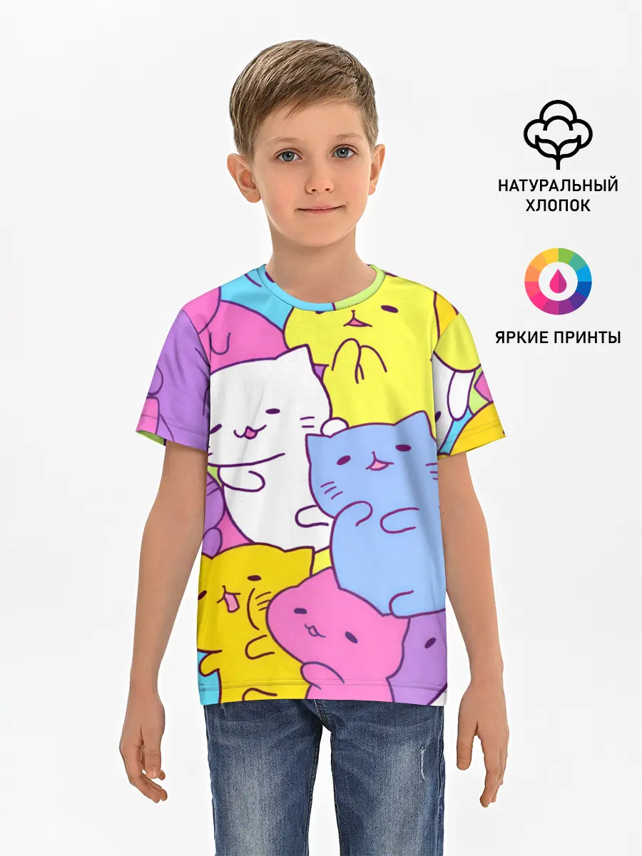 Детская базовая футболка / МИЛЫЕ КОТЯТКИ