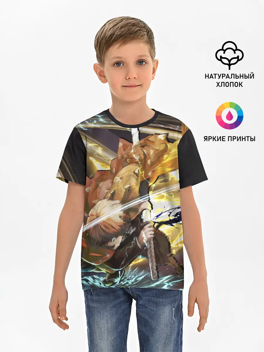 Детская базовая футболка / Зиницу Агацума Клинок демонов