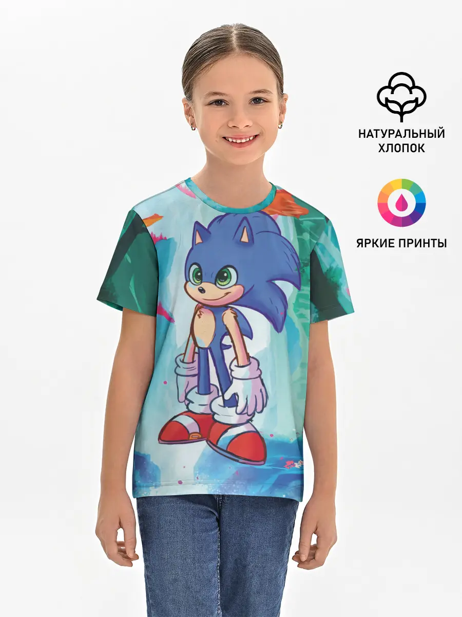 Детская базовая футболка / Ежик Соник