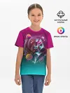 Детская базовая футболка / RETRO CYBER BEAR NEON