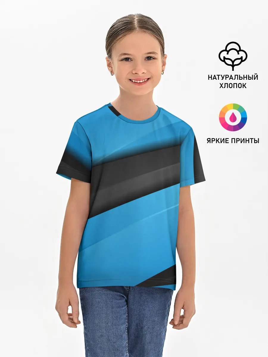 Детская базовая футболка / Blue Sport Style