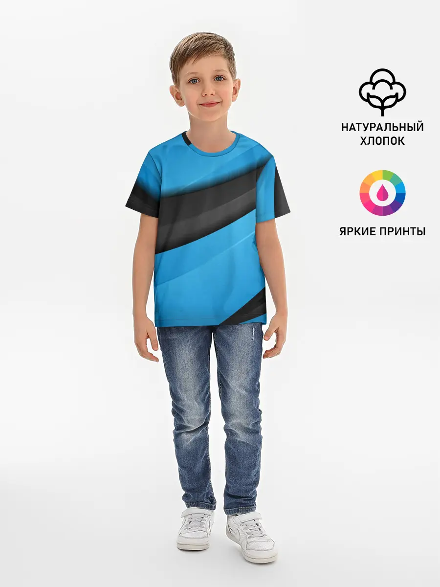 Детская базовая футболка / Blue Sport Style