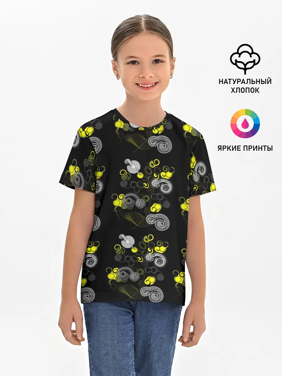 Детская базовая футболка / неоновая абстракция
