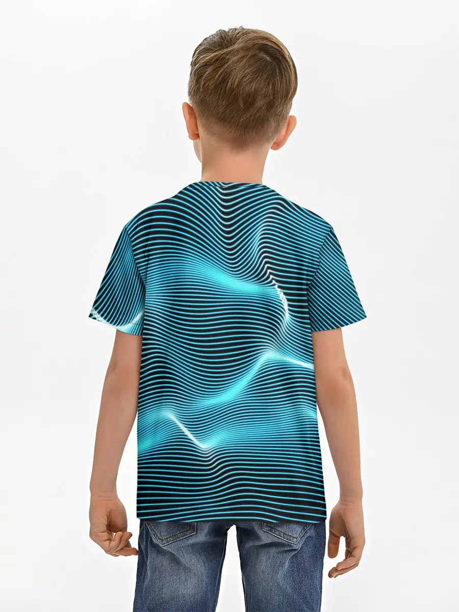 Детская базовая футболка / Neon lines