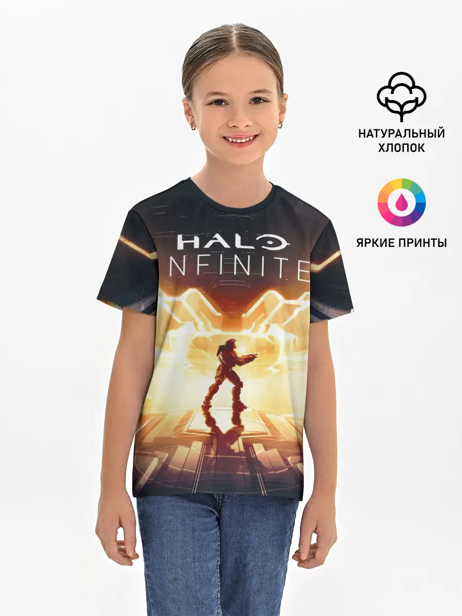 Детская базовая футболка / Halo infinite Мастер Чиф