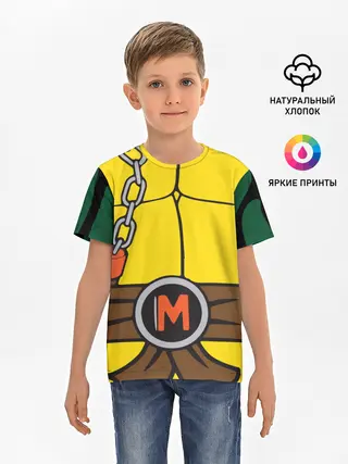 Детская базовая футболка / Микеланджело Косплей