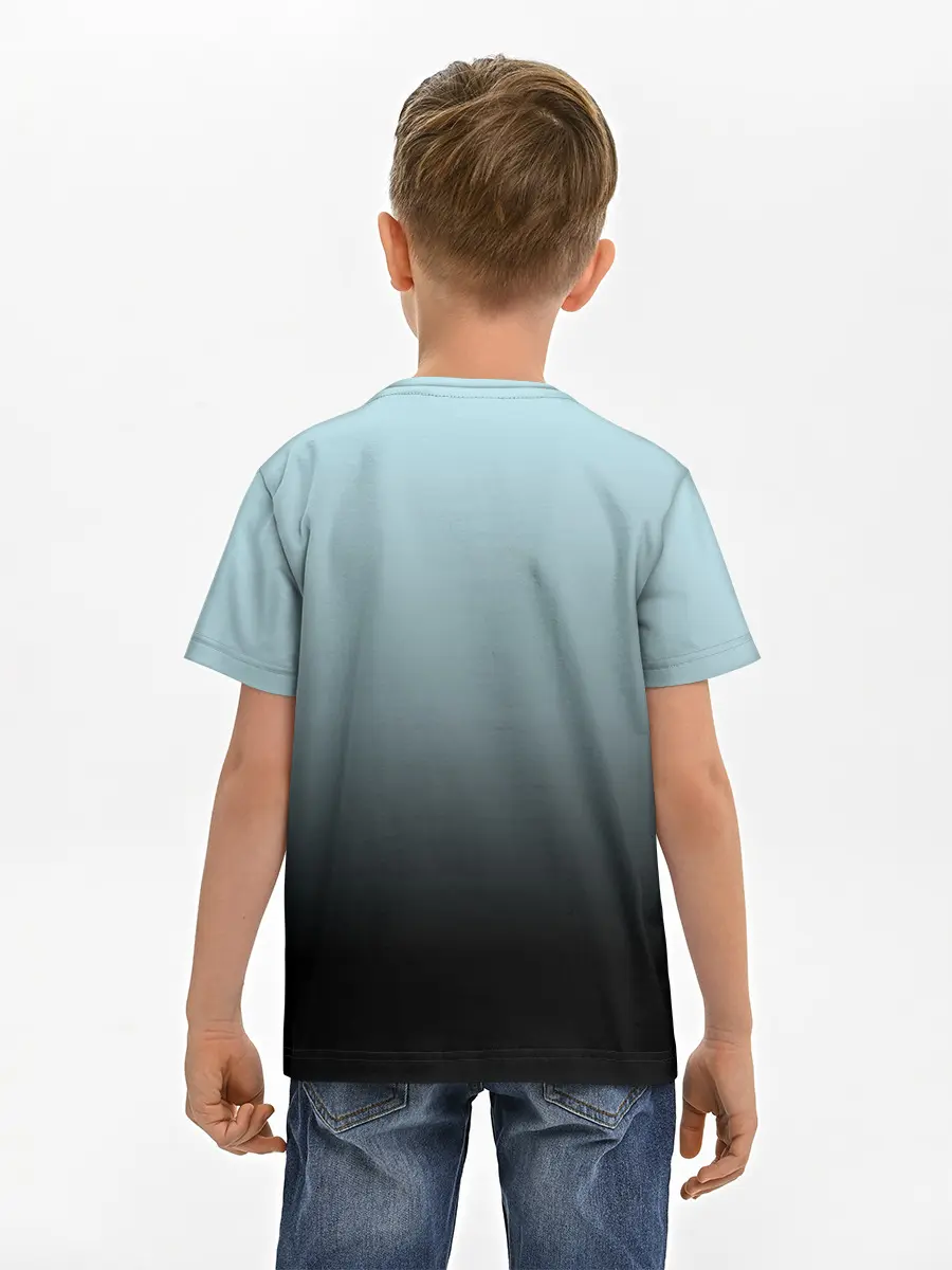 Детская базовая футболка / Black and Blue gradient