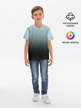 Детская базовая футболка / Black and Blue gradient