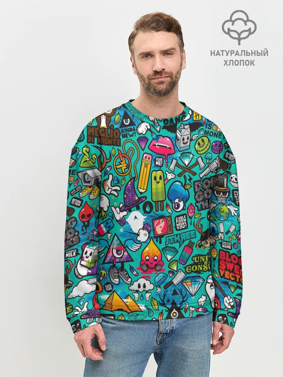 Мужской свитшот базовый / стикербомбинг