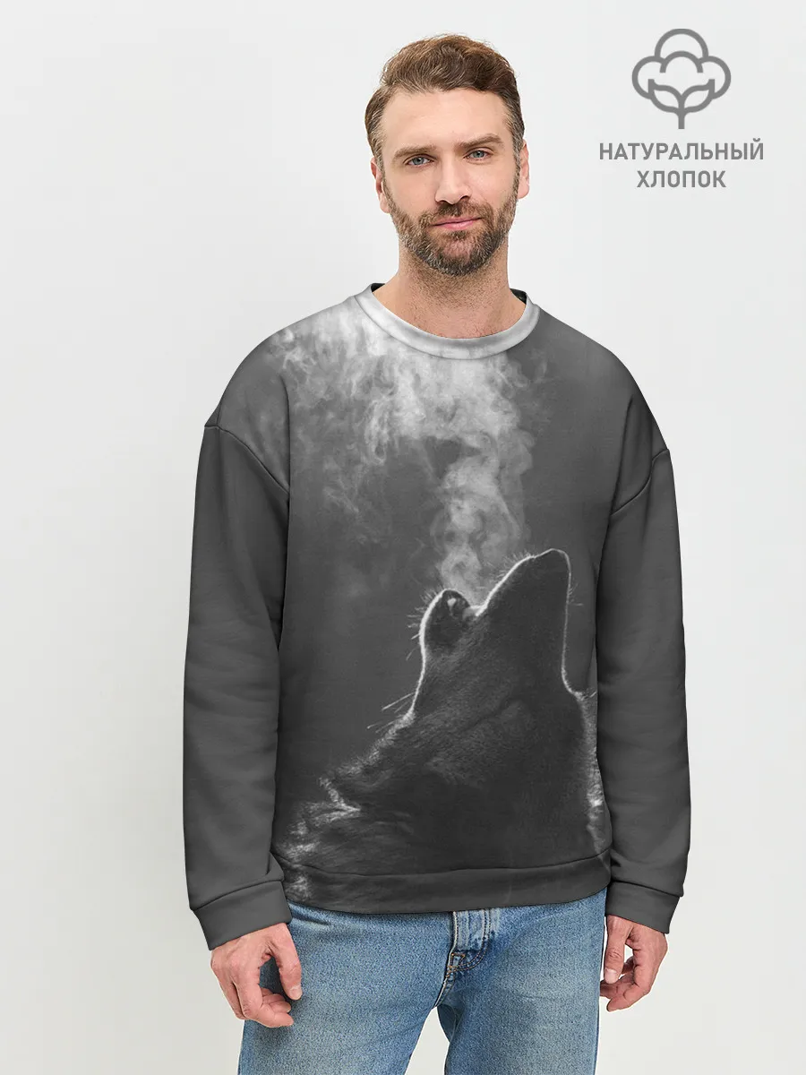 Мужской свитшот базовый / Воющий волк