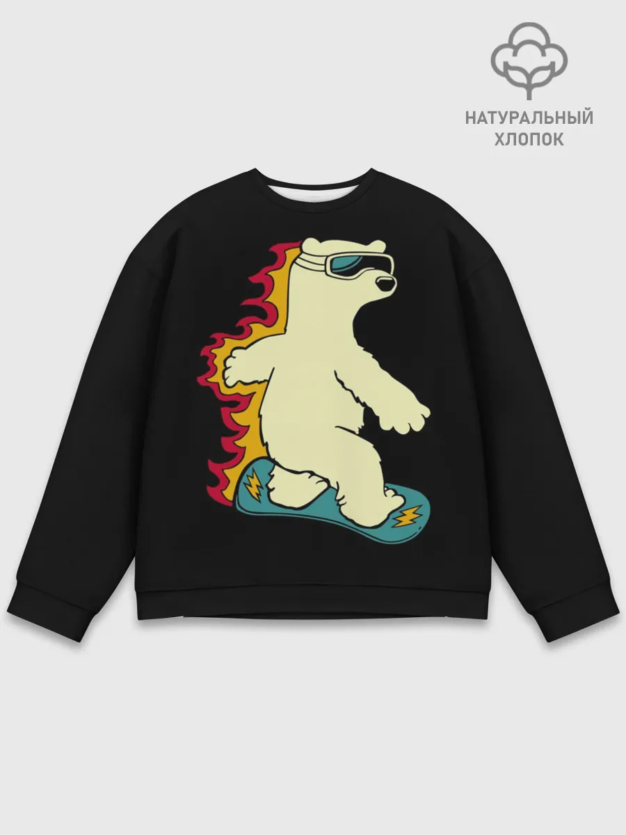 Мужской свитшот базовый / Мишка на борде